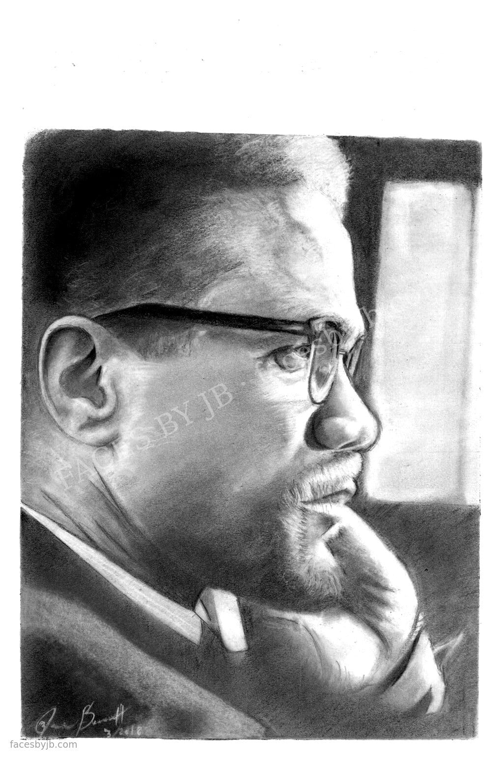 Malcolm X (Third Study) — Digital Print