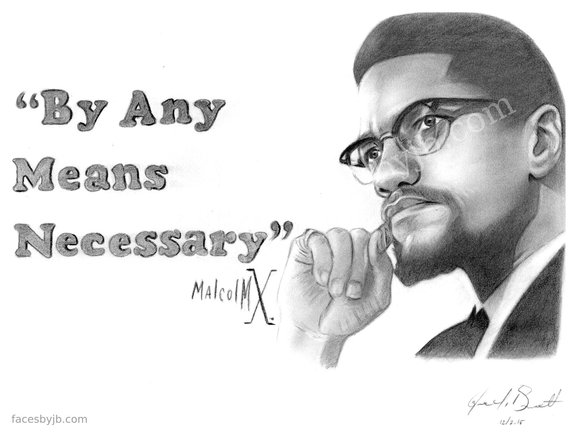 Malcolm X (Fourth Study) — Digital Print