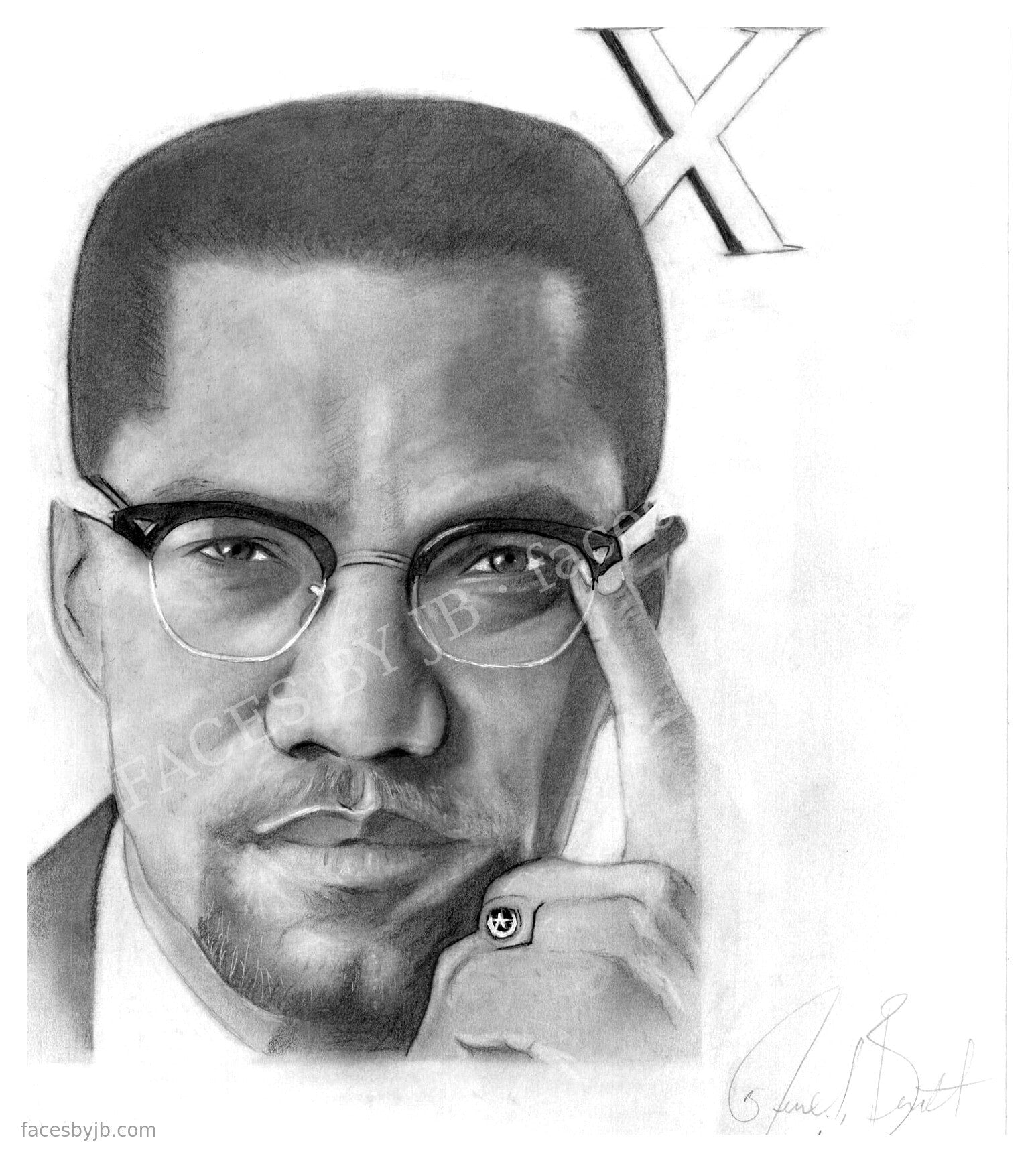 Malcolm X (Fifth Study) — Digital Print