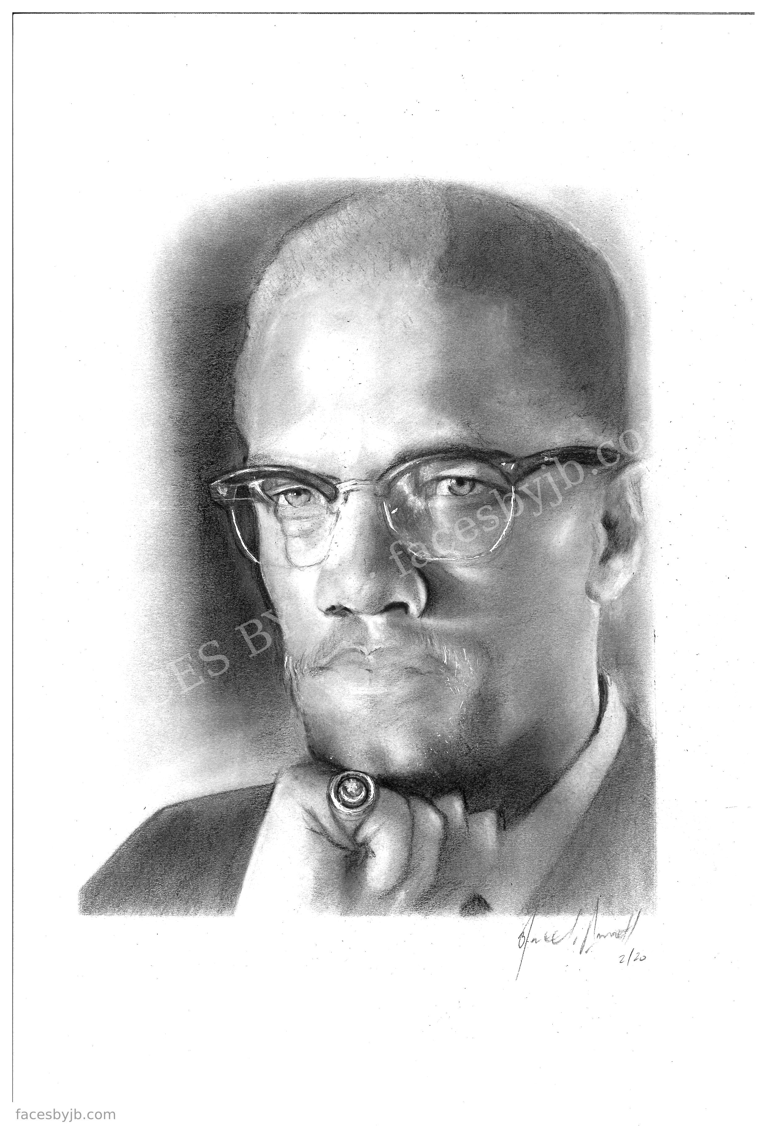 Malcolm X (Ninth Study) — Digital Print